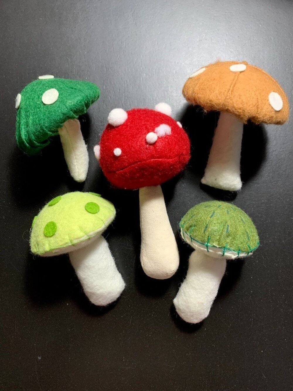 Target Wondershop Felt Mushrooms Lot of 5 Christmas Cottagecore Woodland Fairy